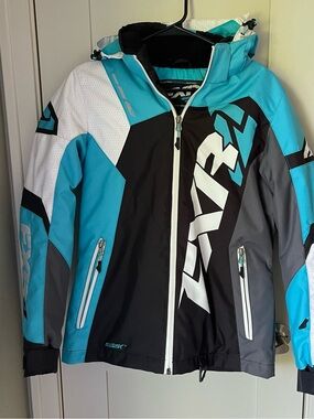 FXR Revo X Women’s Jacket Snowmobile Jacket Size 4 Blue White Black Winter